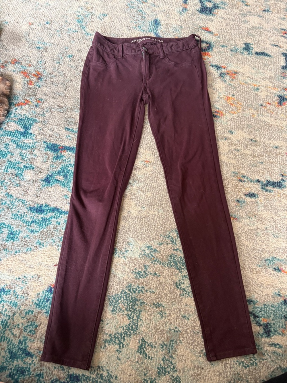 American Eagle Outfitters Skinny Jeans in Burgundy